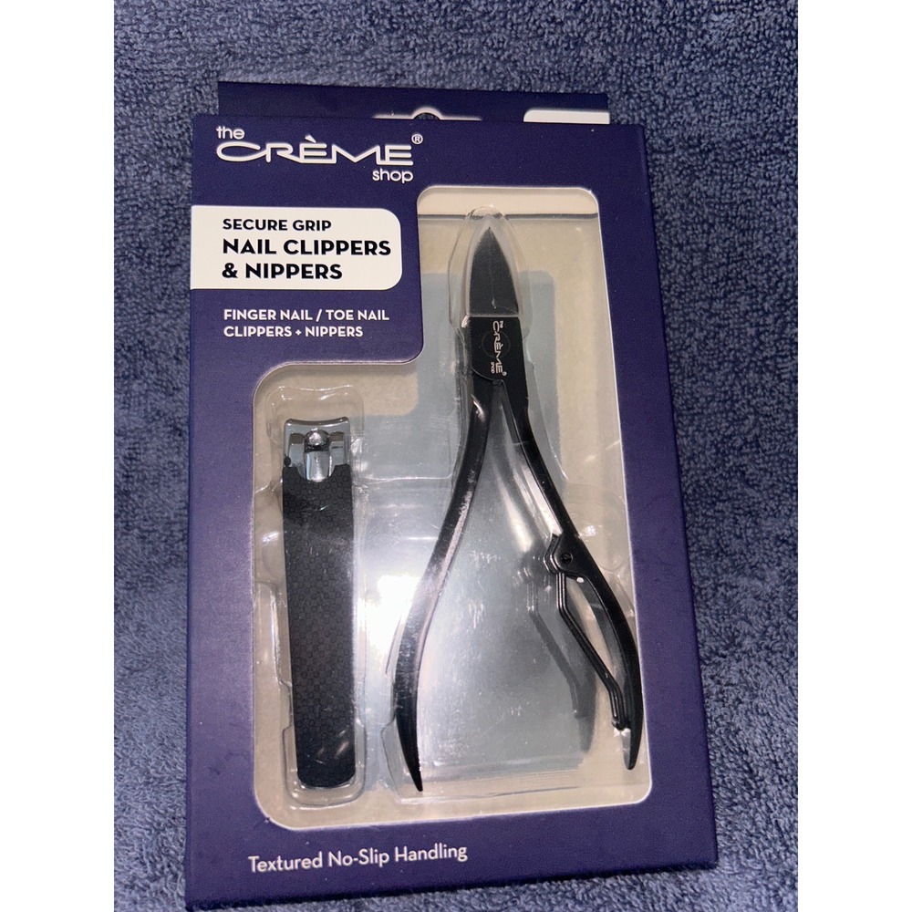 The Crème Shop Secure Grip Nail Clippers & Nippers Set of 2 Black